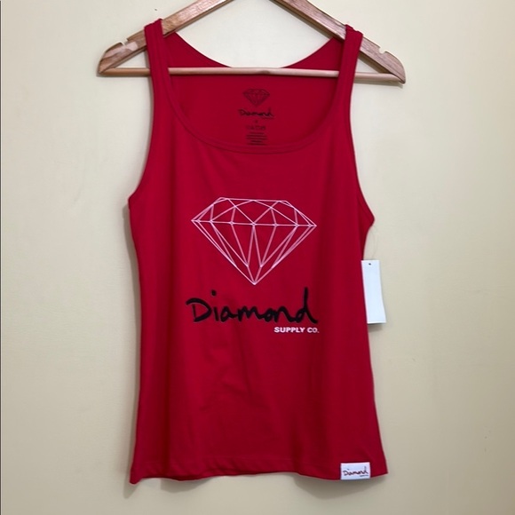 Diamond Supply Company | Red NWT Graphic 100%Cotton Tank Top Shirt S - Picture 1 of 9